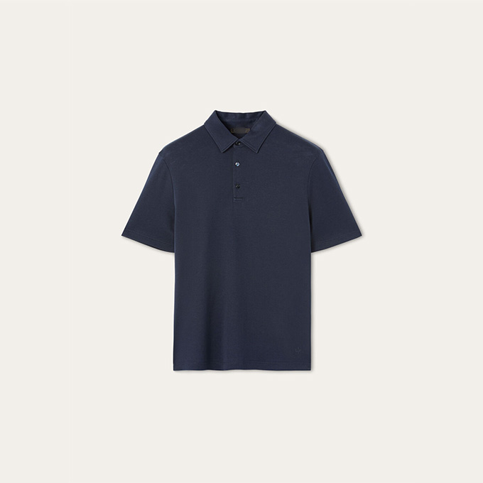 loro piana tremezzo series classic collar pima cotton short‑sleeve polo shirt